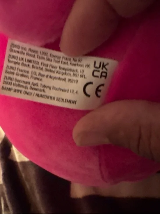 Plush Pink & Teal Bunny with Silver Heart Patch - Picture 3 of 4